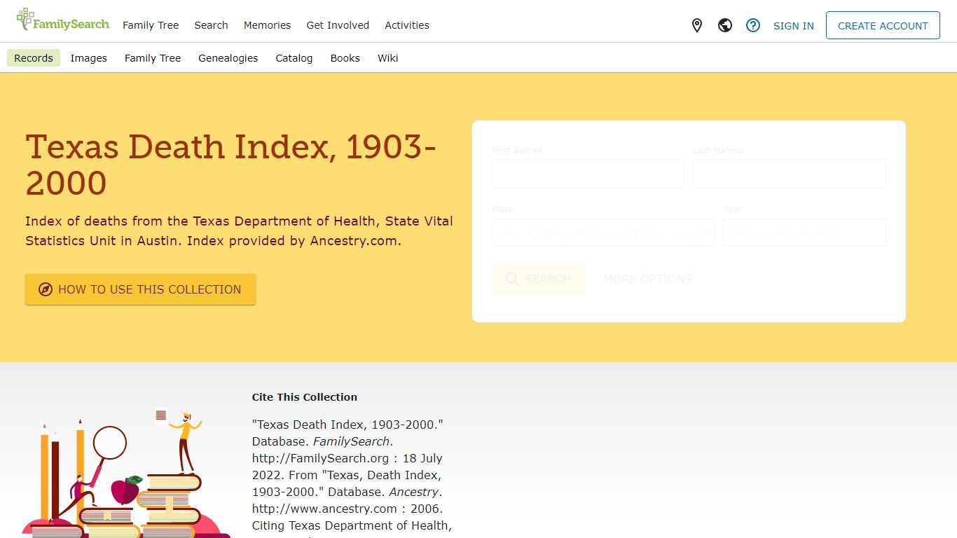 Texas Death Index, 1903-2000 • FamilySearch