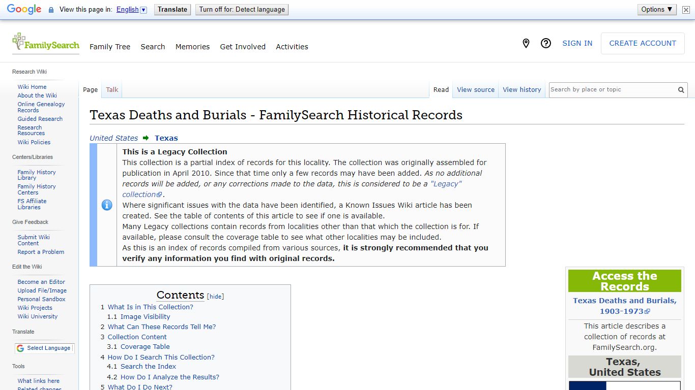 Texas Deaths and Burials - FamilySearch Historical Records